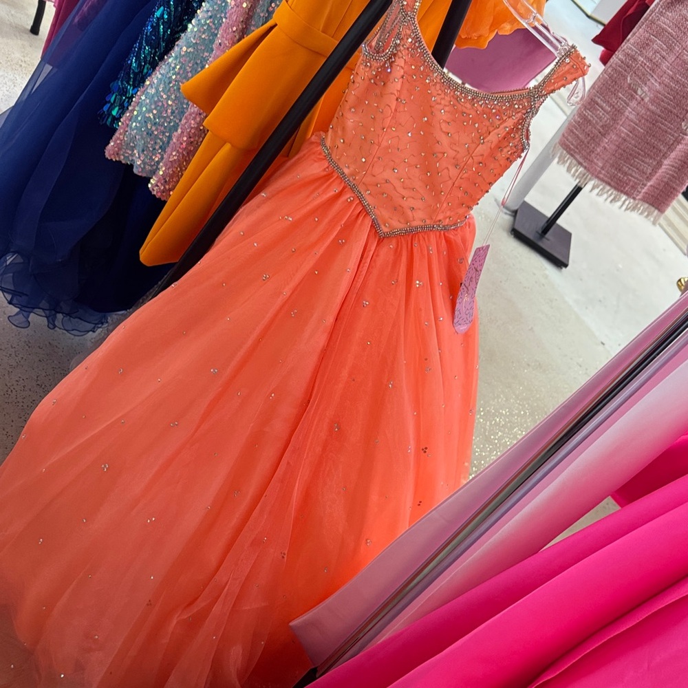 Johnathan Kayne Radiant Orange Kids Formal Dress